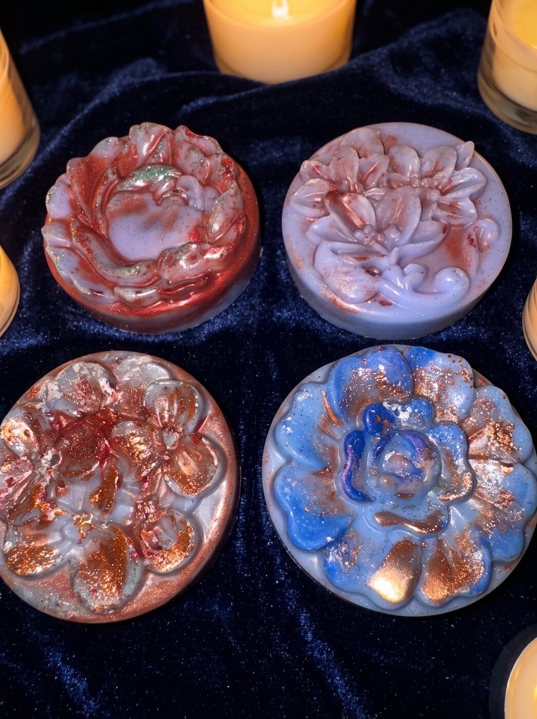 Flower relief candles